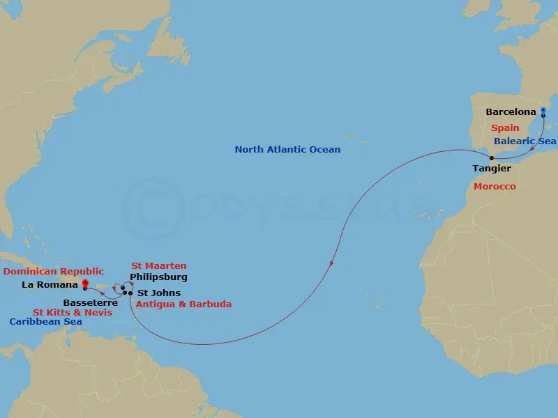 Itinerary schematic diagram