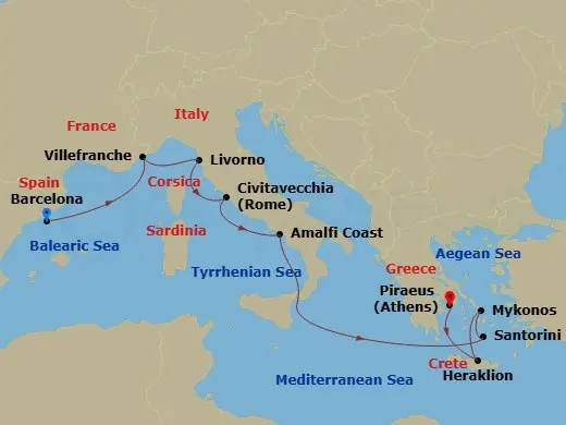 Itinerary schematic diagram