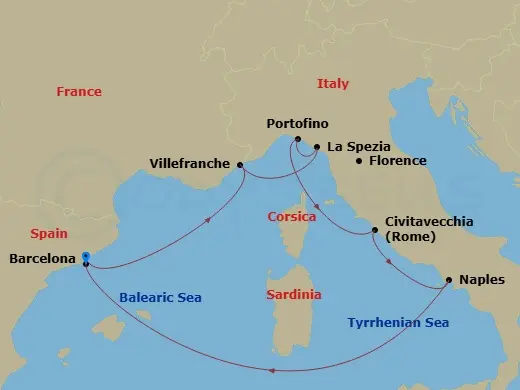 Itinerary schematic diagram