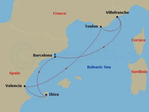 Itinerary schematic diagram
