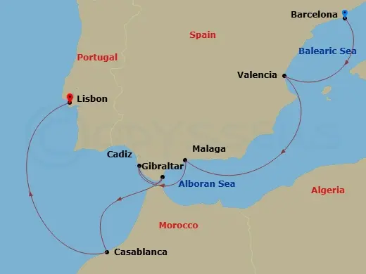 Itinerary schematic diagram