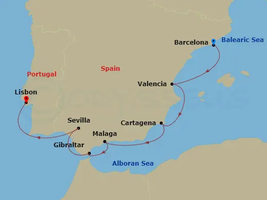 Itinerary schematic diagram