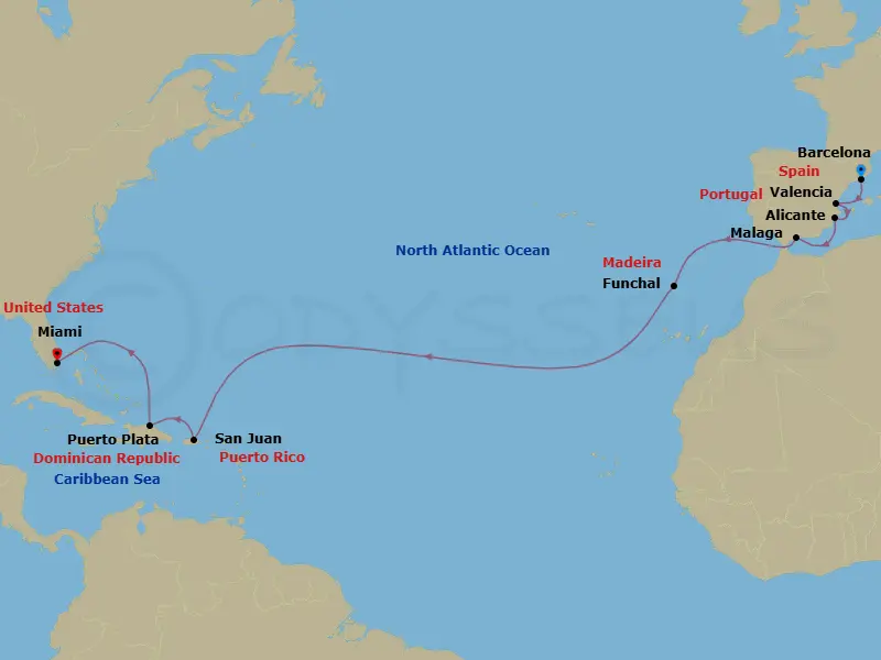 Itinerary schematic diagram