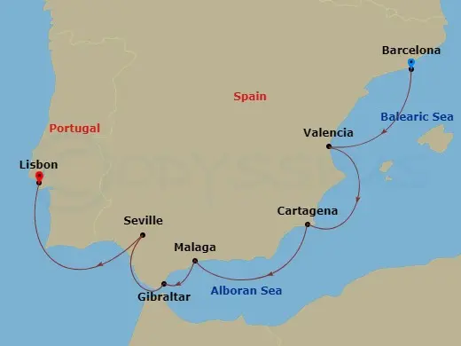 Itinerary schematic diagram