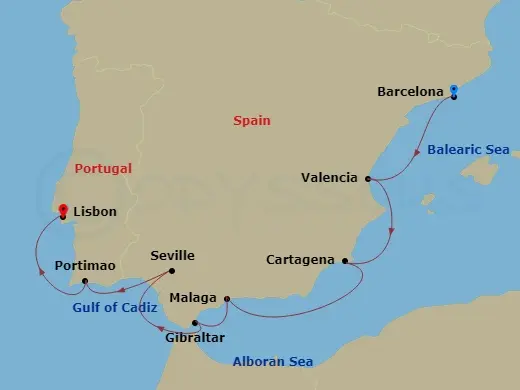 Itinerary schematic diagram