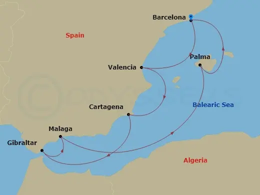 Itinerary schematic diagram