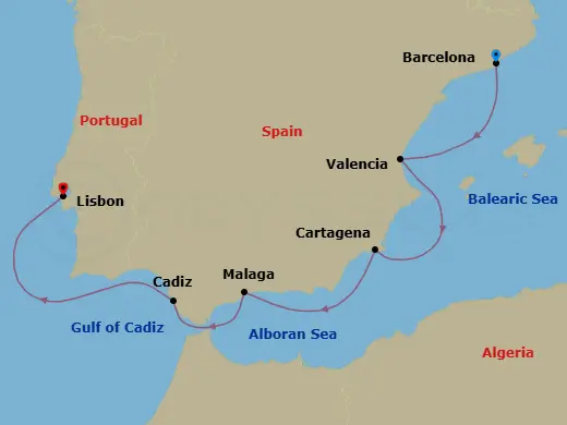 Itinerary schematic diagram
