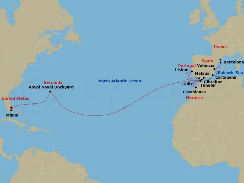 Itinerary schematic diagram