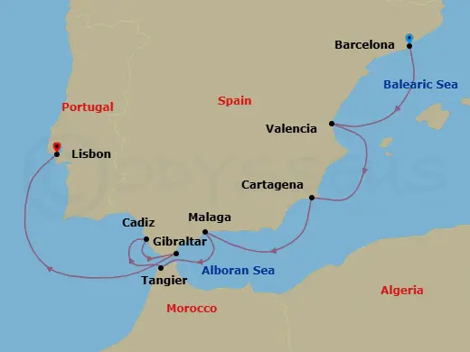 Itinerary schematic diagram