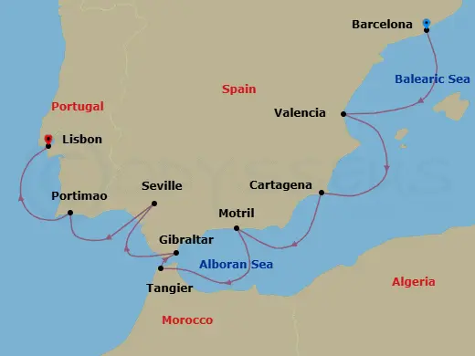 Itinerary schematic diagram