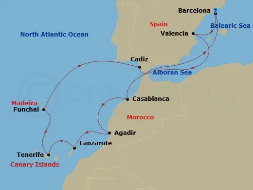Itinerary schematic diagram