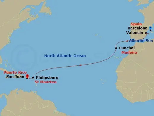 Itinerary schematic diagram