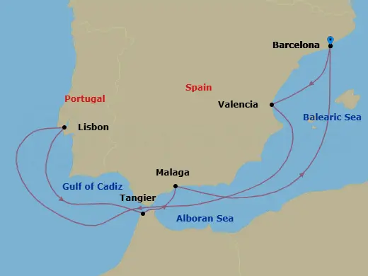 Itinerary schematic diagram