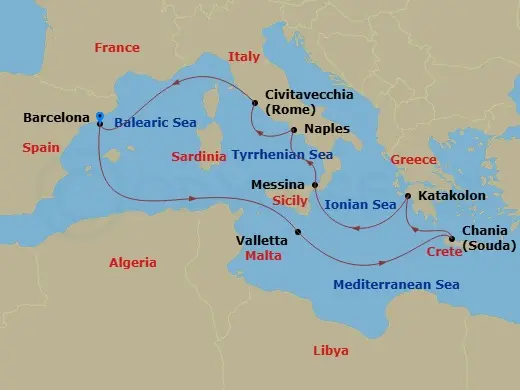 Itinerary schematic diagram