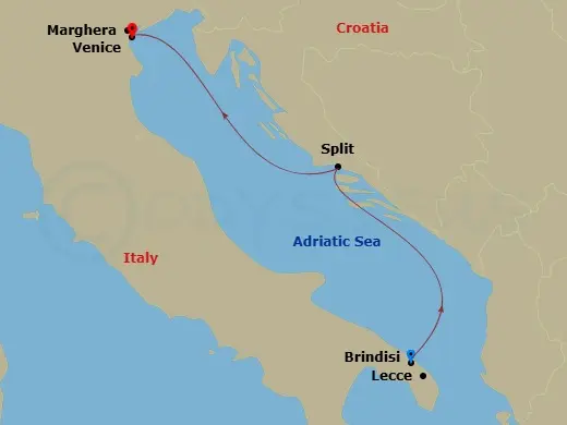 Itinerary schematic diagram