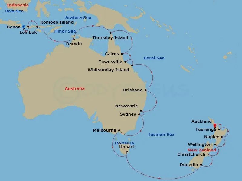 Itinerary schematic diagram