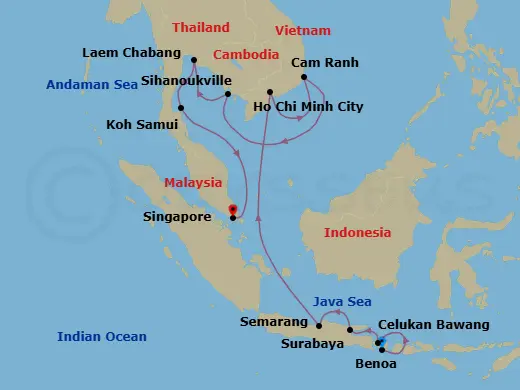 Itinerary schematic diagram
