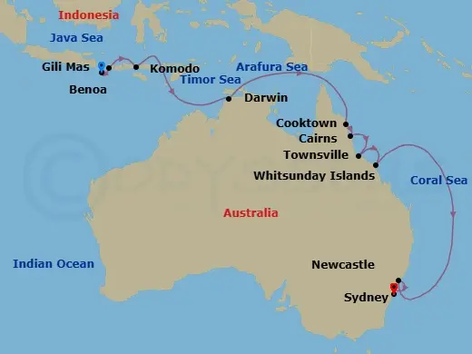 Itinerary schematic diagram