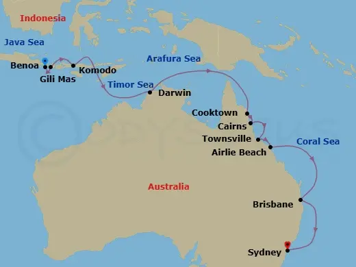 Itinerary schematic diagram