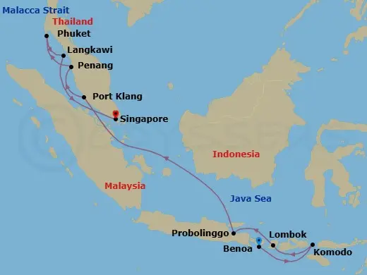 Itinerary schematic diagram