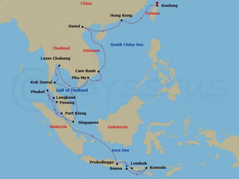 Itinerary schematic diagram