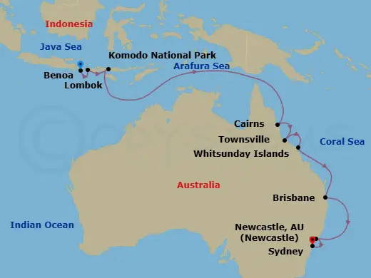 Itinerary schematic diagram