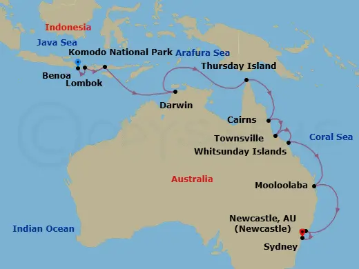 Itinerary schematic diagram