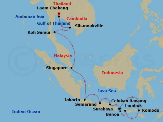 Itinerary schematic diagram