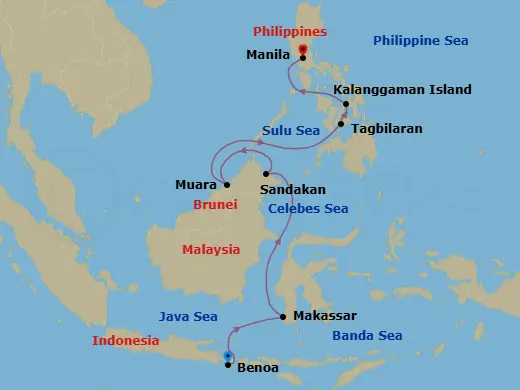 Itinerary schematic diagram