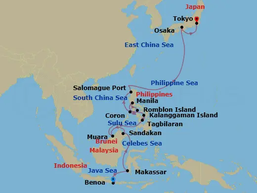 Itinerary schematic diagram