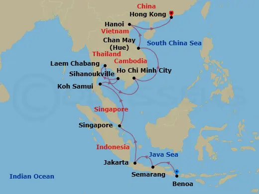 Itinerary schematic diagram