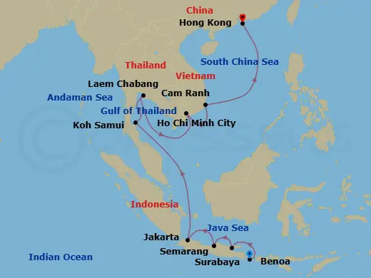 Itinerary schematic diagram