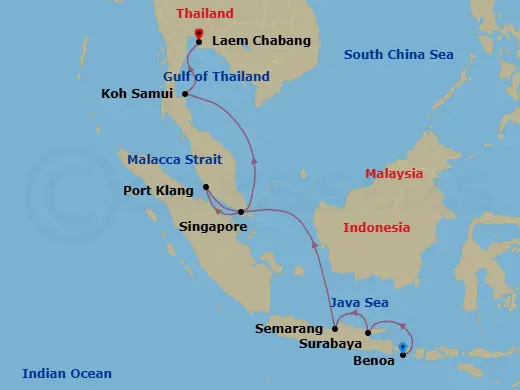 Itinerary schematic diagram