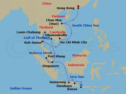 Itinerary schematic diagram