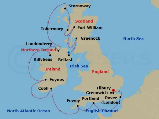 Itinerary schematic diagram
