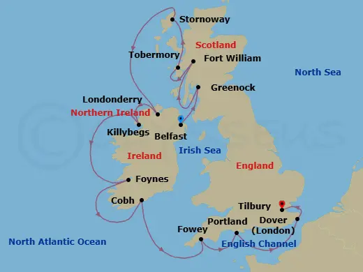 Itinerary schematic diagram