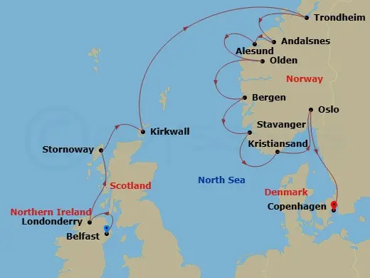 Itinerary schematic diagram