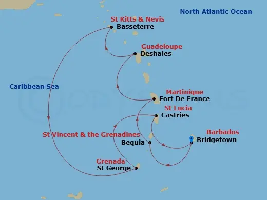 Itinerary schematic diagram