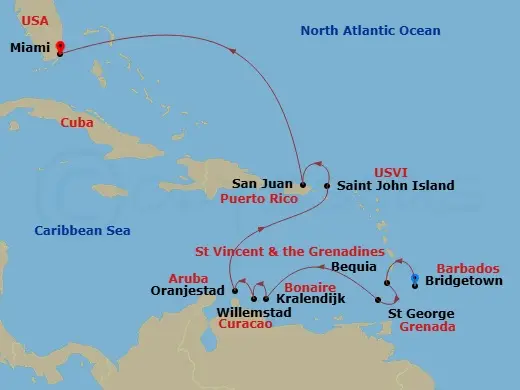 Itinerary schematic diagram
