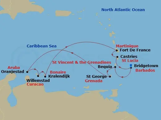 Itinerary schematic diagram