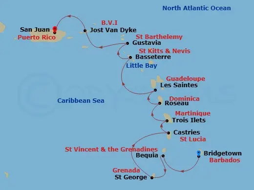 Itinerary schematic diagram