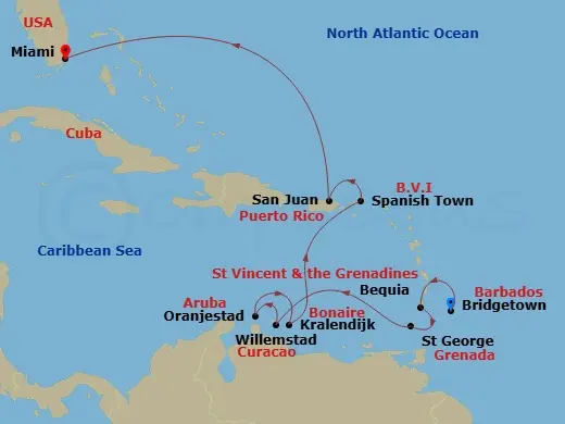 Itinerary schematic diagram