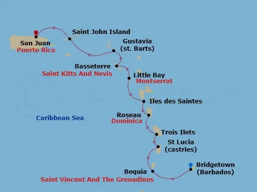 Itinerary schematic diagram
