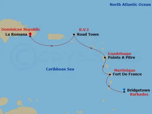 Itinerary schematic diagram