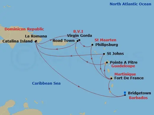 Itinerary schematic diagram
