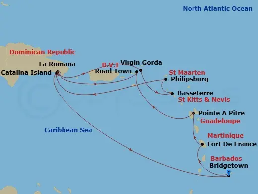 Itinerary schematic diagram