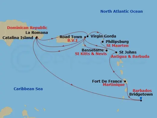 Itinerary schematic diagram