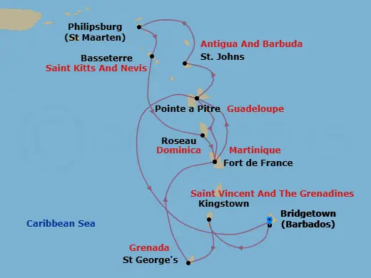 Itinerary schematic diagram
