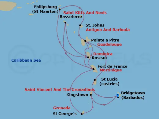 Itinerary schematic diagram
