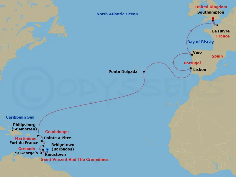Itinerary schematic diagram